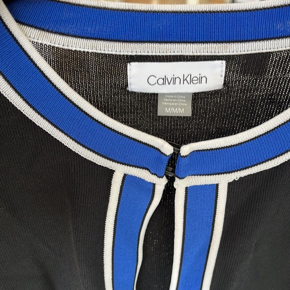 New Calvin Klein medium clasp at neck blazer. Navy with royal blue white trim. - Picture 4 of 4